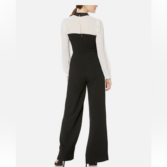 BCBGeneration Cream Long Sleeve black jumpsuit NWT - Picture 2 of 12
